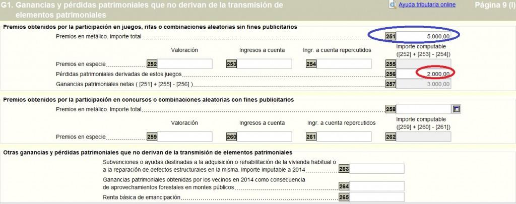 declaración IRPF ganancias del juego online